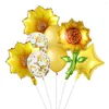 Party Decoration 8sts Sunflower Daisy Rose Foil Balloons Pink White Flower Air Globos Baby Shower Mors dag bröllop födelsedag