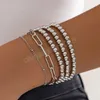 5Pcs/Set Vintage Big Ball Chain Bracelets on Hand for Women Goth Metal Charm Bangles Pulseras Grunge Jewelry Gift