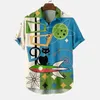 Casual shirts voor heren heren Hawaiiaans voor mannen Geometrische cartoon 3D Gedrukt Losse korte mouw Bleeve Blouses Tops Camicias Homme