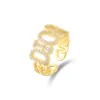 Homens Womens Designer Rings Double-C Set-C Anel de ouro de zircônio simples e irregular Classic Classic Open Ring Jewelry Gifts Acessórios de moda com caixa