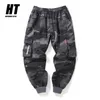 Men's Pants Hip Hop Cargo Pant Mens Fashion Joggers Casual Pants Streetwear Multi-Pocket Ribbons Military Pants Men Harem Pants Large Size 230418