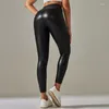 Aktive Hosen PU-Leder-Leggings-Frauen-Hüften heben Push-Up XS-5XL reizvolle Bleistift-Strumpfhosen-hohe Taillen-beiläufiges für an