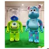 Action Toy Figures 400 Bearbrick Pvc Figure Cosplay One Big Eye Sley Collections Bearbricklys 28Cm Joints Sounds Dhnpb