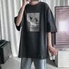 Magliette da uomo HybSkr American Vintage Graphic Tshirt Manica corta Oversize Maschio Casual Tee T Shirt Harajuku Abbigliamento 230419