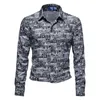 Camisetas de hombre con solapa de manga larga de algodón informal suelta Otoño/Invierno camisa de poliéster con estampado de botón de fiesta para hombre Vintage sólido