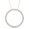 Circle Pearl and Diamonds Lab -odlade diamanthalsband 10K 14K Platinum Sier Pendants