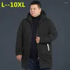 Hommes vers le bas grande taille 10XL 8XL 6XL 5XL longue Parka hommes marque-vêtements épais chaud hiver veste mâle Top qualité coton matelassé manteau