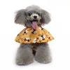 Köpek Giyim Baskısı Yağmurluk Hafif Yansıtıcı Su Geçirmez Kaput Kablo Deliği Açık Yağmur Ceketi Panço