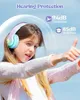 Cell Phone Earphones Seenda Bluetooth Wireless Headphones for Kids Boys Girls iPad Tablet School Airplane Over Ear LED Wired Headset with Mic 231117