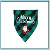 Psa odzież bandana świąteczny klasyczny szalik zwierząt domowych śliniaki Kerchief Merry Xmas Santa Snowman Print dla małych średnich zwierząt Co dhuap