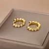 Creolen im koreanischen Stil für Frauen Zirkon Kristall runder Kreis Ohrring Vintage-Schmuck Geschenk Brincos