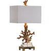 Lámparas de mesa Lámpara de escritorio de cristal nórdico americano Led Coral creativo Lujo Dormitorio Noche Sala de estar Decoración Regalo