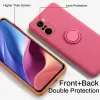 Shockproof Liquid Silicone Ring Holder Case For Xiaomi Redmi A1 Note 9 11S 10 12 10T 11T 12T POCO X3 NFC F3 M4 Pro 5G Candy Color Soft Shockproof Protective Cover