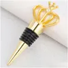 Bar Tools Diamond Crown Wine Stopper Home Kitchen Tool Fashional Bescherming Metal Seal Stopers Gast Gi Dhgarden Dhneo