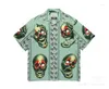 Casual shirts voor heren slangenpatroon wacko maria shirt mannen vrouwen bruin paars wit Hawaii strand