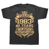 Mens Tshirts yenilik 1983 40 yıl harika 40. vintage t gömlek grafik sokak kıyafeti kısa kollu yaz tişört giyim 230419