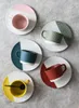 Cups Saucers Japanse creatieve keramische koffiekopje Eenvoudig geel gele noordse middagthee -kantoor Minimalistisch en schotel set mm60byd