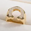 14K gouden letter Moissanite Diamond Ring 925 Sterling Silver Engagement Wedding Band Ringen voor dames bruidsjuwelen