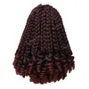 Cheveux synthétiques au crochet courts Bob Box Braid avec extrémités bouclées 10 pouces Omber Blonde pré-étirée Box Braids pour femmes enfants cheveux synthétiquesCheveux tressés synthétiques (pour