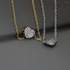 Anhänger Halsketten Einfache niedliche Micro Pave CZ schwarze Herzform Halskette für Frauen Männer trendige goldfarbene Kette Chokerkragen Charme