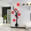 Muurstickers rode bloem acryl sticker verwijderbaar vaaspatroon muurschildering wallpaper voor gang decor bank achtergrond diy kunststickers