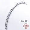 Pure Silver Of 16-20.5CM Tennis Bracelet Jewelry 2-4mm 5A CZ Eternal Gift For Wife Stunning Real 925 Jewellery Fine JewelryBracelets Jewelry Accessories