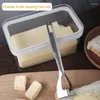 Storage Bottles Butter Case With Cutter Dish Lid Airtight Container Keeper Stainless Steel Knives