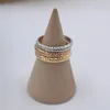 Cluster Rings Pure Solid 18k Yellow White Rose Gold Ring Women Luck Full Star Band US6 7 8