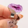 Cluster Ringe 2023 Natürliche Achate Druzy Einstellbare Unregelmäßige Scheibe Druzys Handgefertigter Fingerring Für Frauen Männer Schmuck Hochzeitsgeschenk