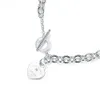 T Necklace Women's Thick Chain Fashion Jewelry Heart-shaped Pendant