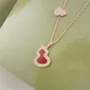 diamanten halsketting ontwerper voor vrouwen luxe sieraden woamn kalebasvormige 18K roségoud rode agaat damessieraden verjaardag kerstfeest cadeau chinees gratis verzending