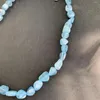 Chaînes collier aigue-marine naturelle bijoux fins pierres faites à la main bleu vente en gros énergie de guérison cadeau chanceux