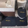 Fundas para asientos de inodoro, alfombrillas de baño de marca, juego de 3 uds., cubierta de inodoro estampada a la moda, alfombra de franela antideslizante para el hogar y el baño