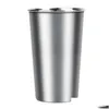 Wine Glasses 16Oz/500Ml Stainless Steel Cups Ecofriendly Bpa Pint Cup Tumbler For Kids And Toddlers Beer Party Drop Delivery Home Ga Dhnje