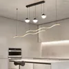 Candeliers Modern LED minimalista para sala de jantar Tabelas de comida de cozinha barra de barra de iluminação pendurada Luzes pendentes de teto
