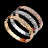 Bracciale classico in acciaio al titanio con cinturino in cristallo di marca Bracciale di design con diamanti di nuova moda per donna Gioielli di lusso in oro 18 carati di alta qualità