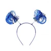 Acessórios para cabelos 2023 Fashion Kids Double Ponytail Braid Headwear Presentes de aniversário Filhos Festa de faixa da cabeça da peruca