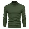 Herrtröjor Solid Color Sweater Pullover Half Turtleneck Autumn Winter Men Casual Fashion Knit Högkvalitativ lyxkläder 231118