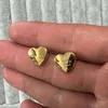 In Made Italy Hoge Spiegel Meisjes Origineel Merk Hart G Solid Stud Titanium Staal Goud Sier Rose Vrouwen Liefde graveren Oorbellen Bruiloft oud