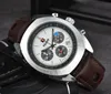Top Brand Men Auto Date Special Shape Case Watch Japan Quartz movement Chronograph Clock Retro Hole Leather Clasp waterproof president cool bracelet watches gifts