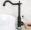 Kitchen Faucets Washbasin Faucet Black Finish Brass Single Handle Hole Deck Mounted Swivel Spout And Bathroom Sink Mixer Tap 2nf651