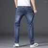 Jeans masculinos 2023 Alto tecido de algodão Comfortar calça de negócios Casual Brand calça clássico estilo masculino alongamento de perna reta