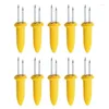 Tools 10Pcs Stainless Steel Fork Corn Skewer Outdoor Barbecue Fruit Forks Double Sweet Kitchen Holder On The Grill