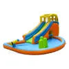 Grande piscine toboggan gonflable à vendre, jouets de château de parc à double toboggan amusant, jeu en plein air, double toboggan aquatique amusant avec obstacle de forage pour fête d'enfants, divertissement de jardin d'arrière-cour