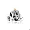925 Sterling Silver Pumpkin Coach Charm for Pandora Snake Chain Bracelet Making Bead Charms Womens Bangle Jewelry Findings with Original Box Set
