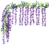 Dekorative Blumen, 4 Stück, 180 cm, künstliche Wisteria, Rattan, Garten, Hochzeit, Decke, Party, Hintergrund, Dekoration, künstliche Blumenschnur, Heimpfeifenrebe