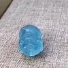 펜던트 목걸이 돼지 형태의 돼지 형태를위한 진정한 푸른 천연 석재 투명 치유 크리스탈 24 14 11 mm