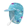 Beretten Sun Hat Neck Protection Peuter Boy Girl Summer Beach Zwemmen Wijd rand met touw UPF50 Outdoor Accessoire Kids Baby Cap