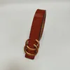 Cinturón de diseño de lujo Vintage Pin Aguja Hebilla Diseñadores Cinturones Clásico Color sólido Cinturones con letras doradas para mujer 8 colores Ancho 3,0 cm Tamaño 95-115 Con caja