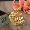 Mini-Kronprinzessin-Topper-Kristallperlen-Tiara-Kinderhaarschmuck für Hochzeits-Geburtstags-Party-Kuchen-Dekorationswerkzeuge dh86